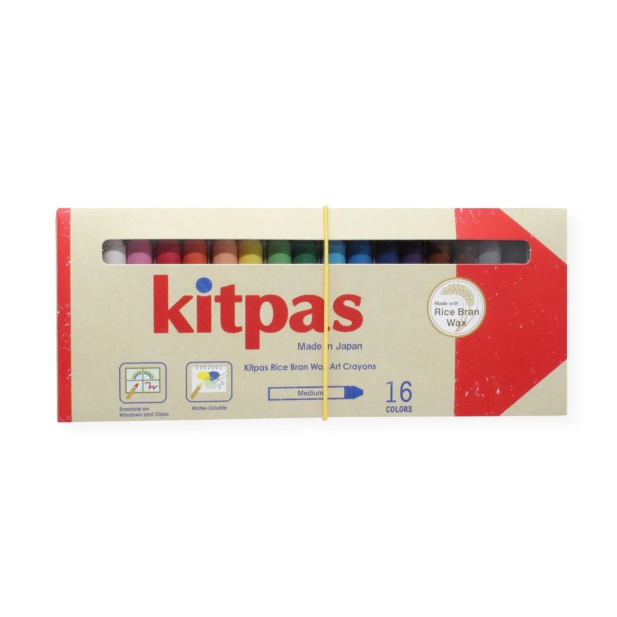 Kitpas Medium Stick Rice Wax Crayons- 16 Colours
