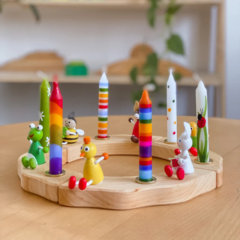 Ahrens Celebration Ring Candles - Striped, Multicoloured