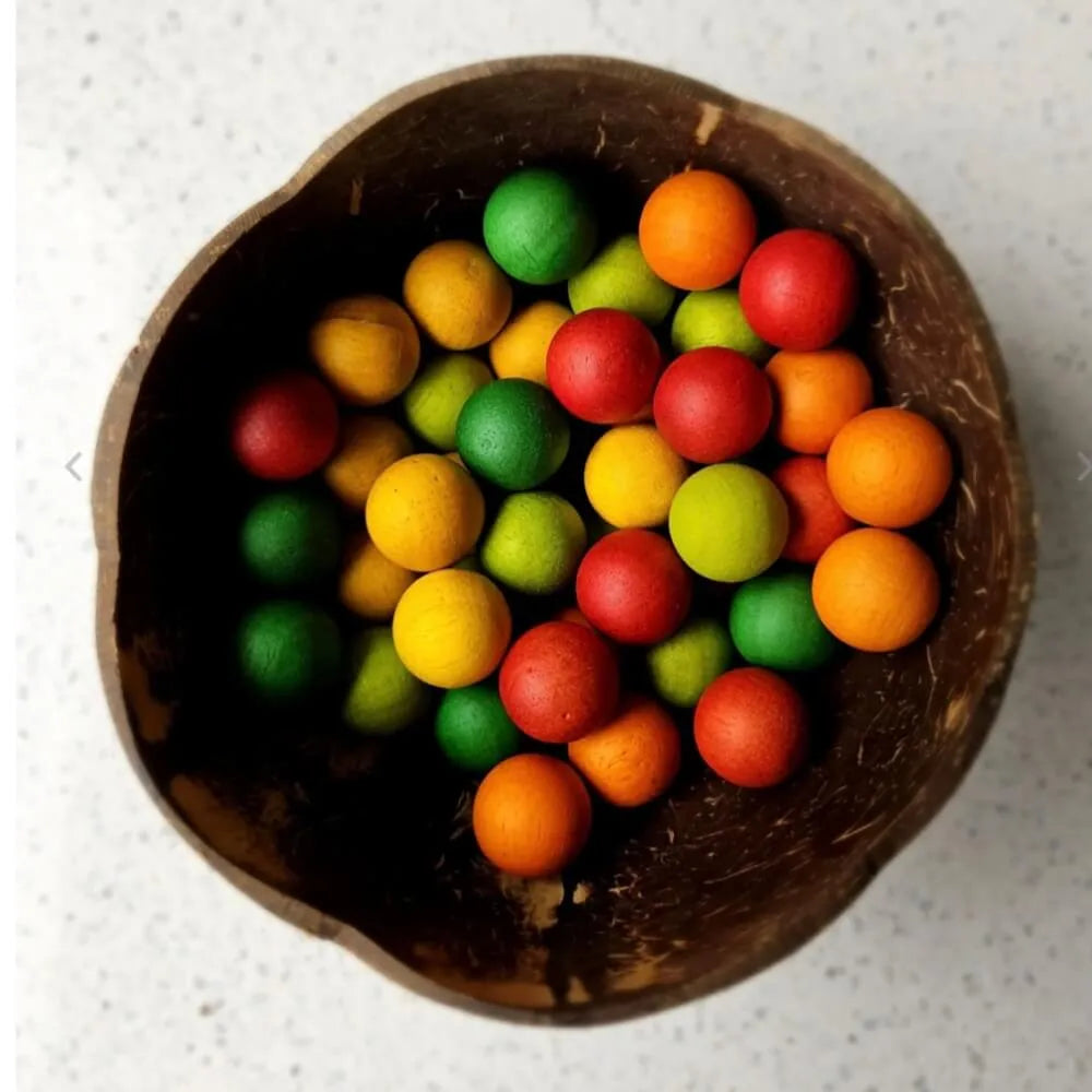 Wooden rainbow colours