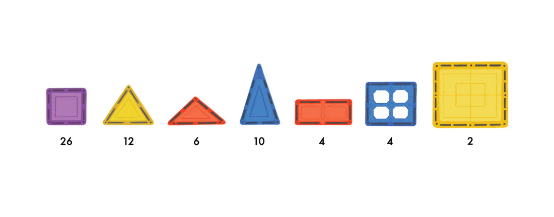 Learn & Grow Magnetic Tiles - 64 piece set