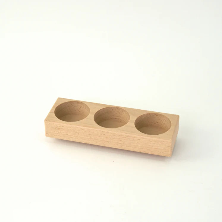 Wooden Holder for 3 Glass 100ml Paint Jars (holes 5cm) - Holder Only