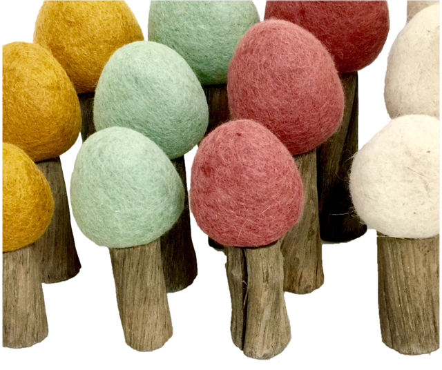 Earth Felt Trees 3pc- Winter
