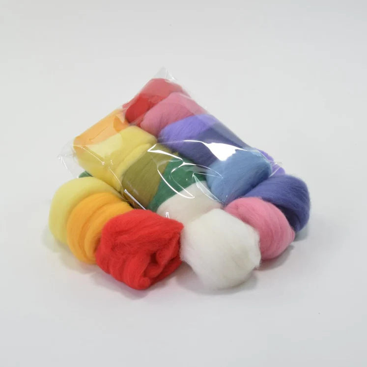 Merino Wool Fleece 100gm Mixed Colour Pack