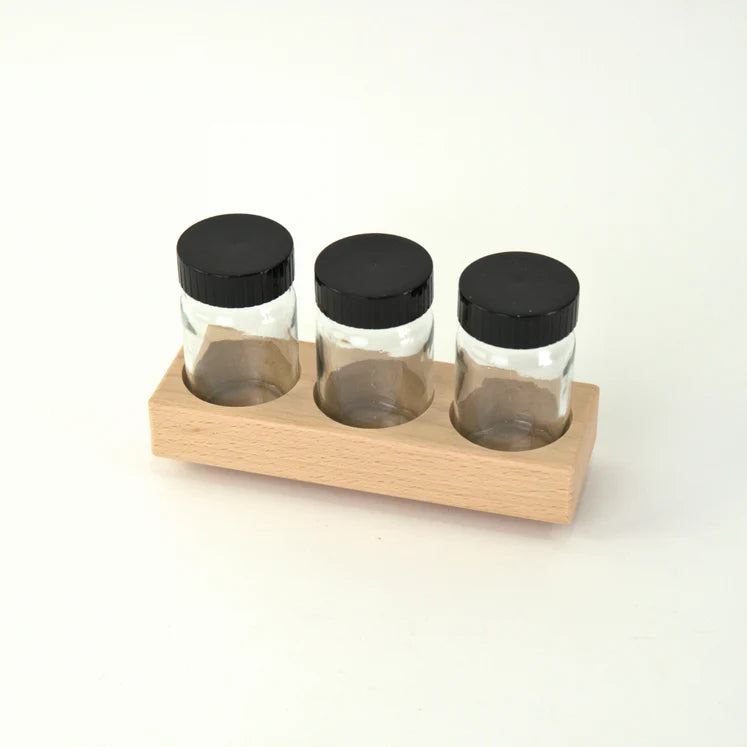 Wooden Holder for 3 Glass 100ml Paint Jars (holes 5cm) - Holder Only
