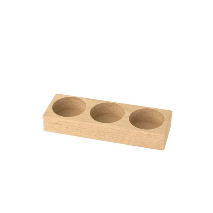 Wooden Holder for 3 Glass 100ml Paint Jars (holes 5cm) - Holder Only
