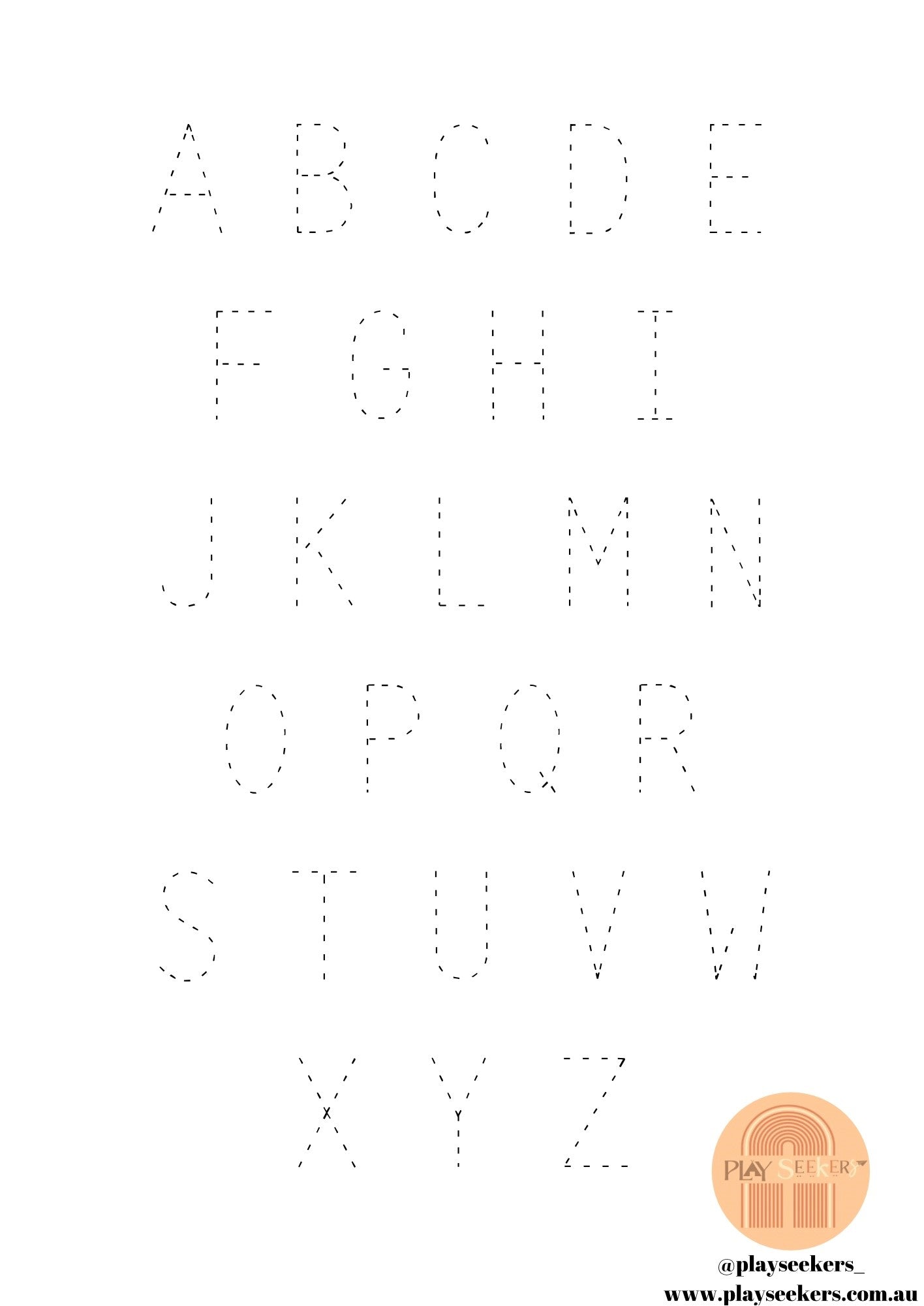 Trace the Alphabet- (Uppercase) Activity Sheet- Free Download