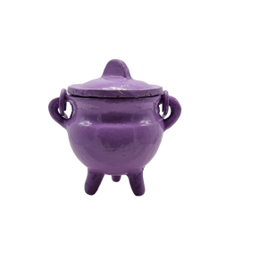 Cast Iron Cauldron Triple Moon With Lid Lavender