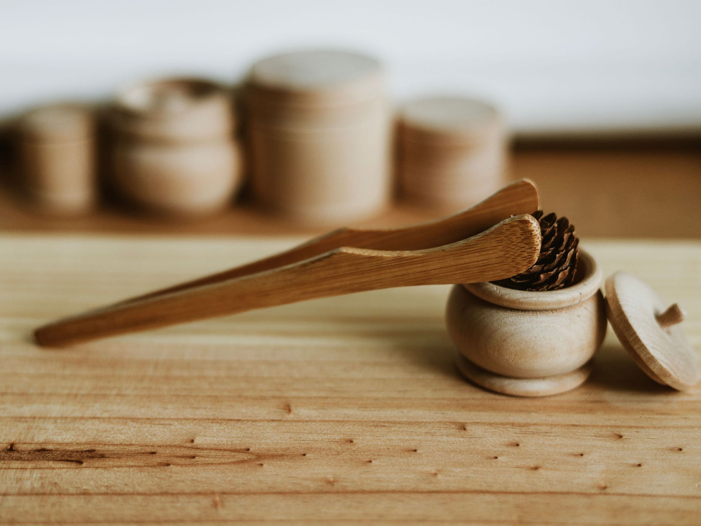 Bamboo Curved Tongs