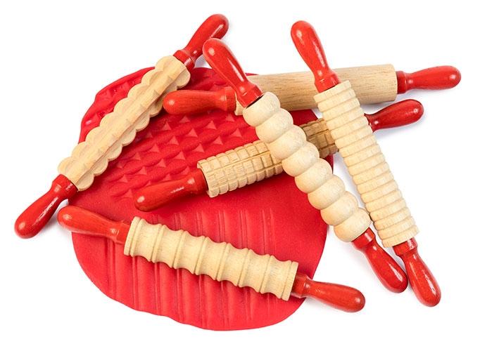 Mini Pattern Rolling Pins 6pc