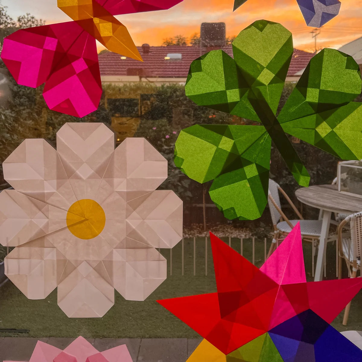 Window Star Folding Paper - Wax-like Kite Paper - 40gsm Assorted Rainbow Colour