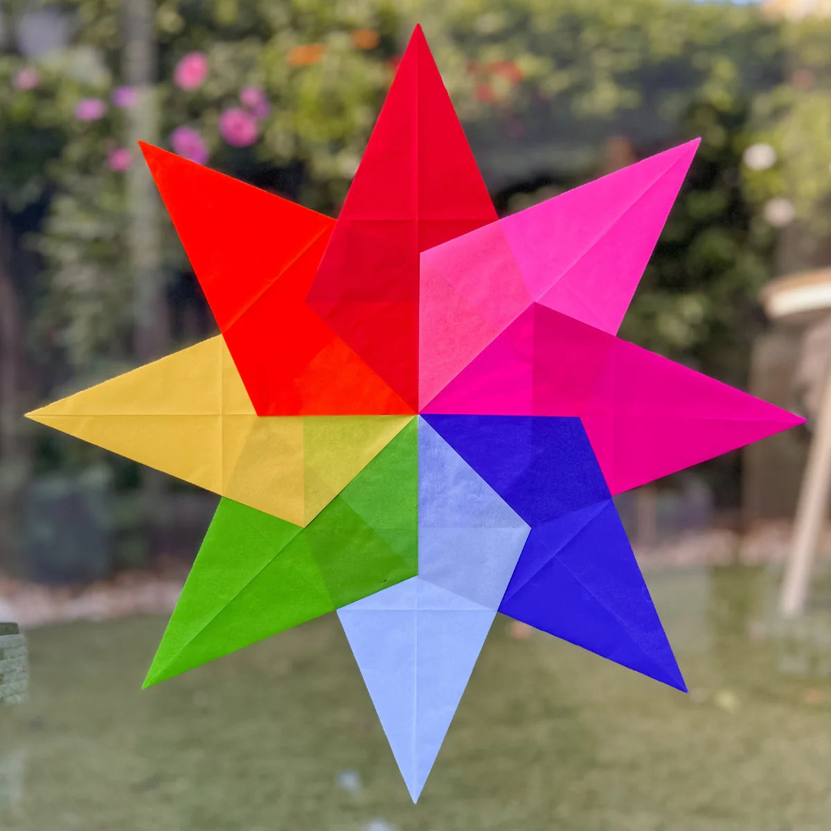 Window Star Folding Paper - Wax-like Kite Paper - 40gsm Assorted Rainbow Colour