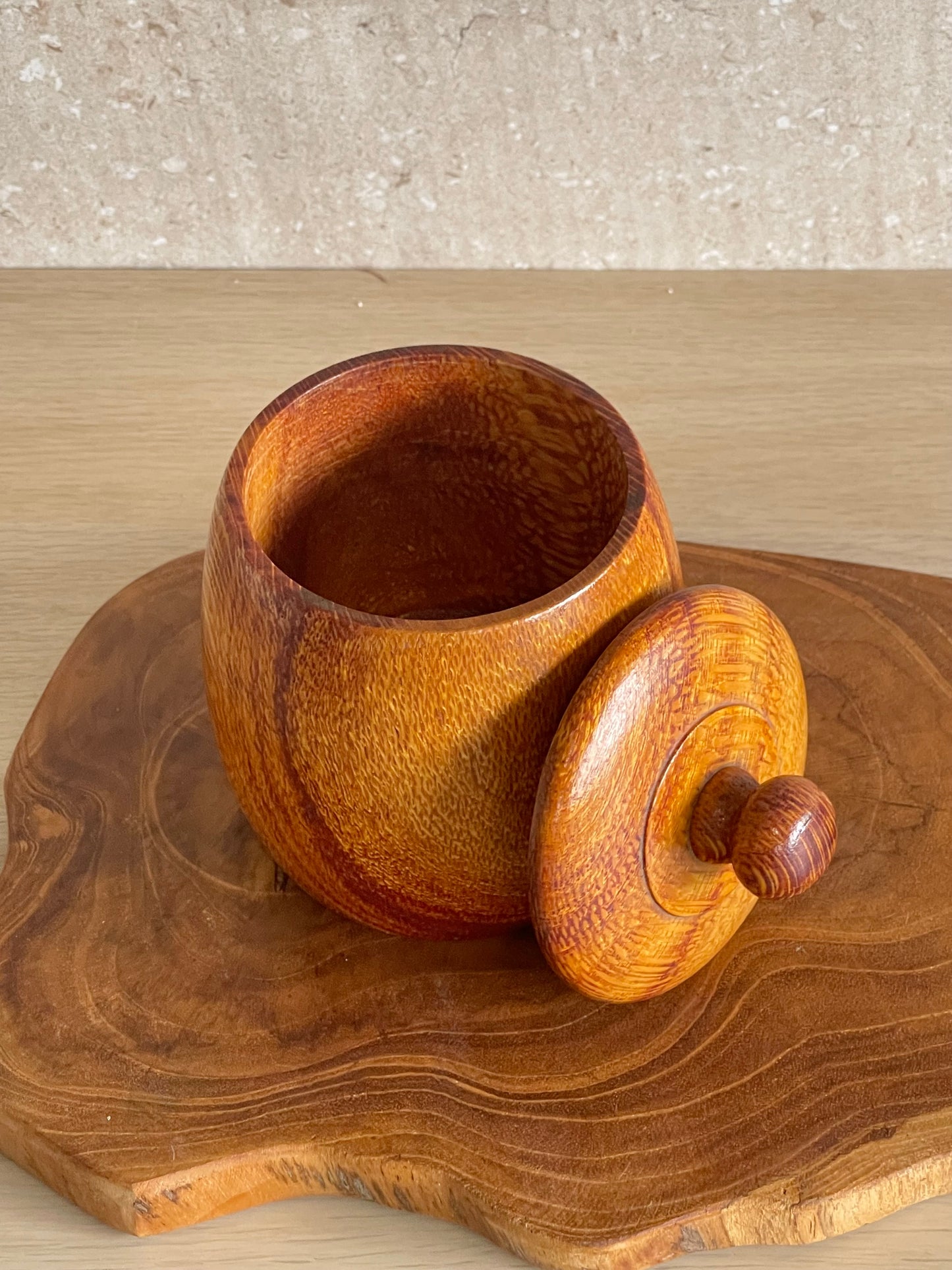 Wooden Trinket Pot and removable Lid