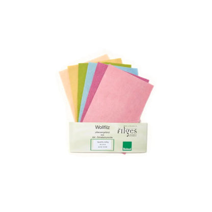 Filges Organic Plant Dyed Wool Felt 20x15cm 6 Sheets - Pastel Assortment