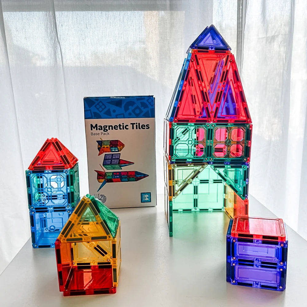 Learn & Grow Magnetic Tiles - 64 piece set