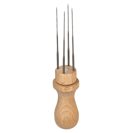 Gluckskafer Wooden Dry Felting Needle Holder tool - for 4 needles