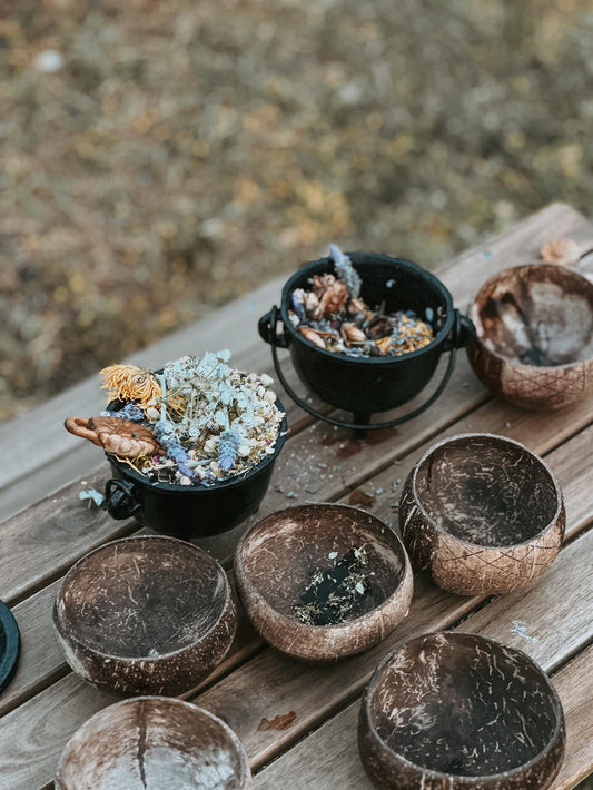 Patterned Coconut Bowls set of 6