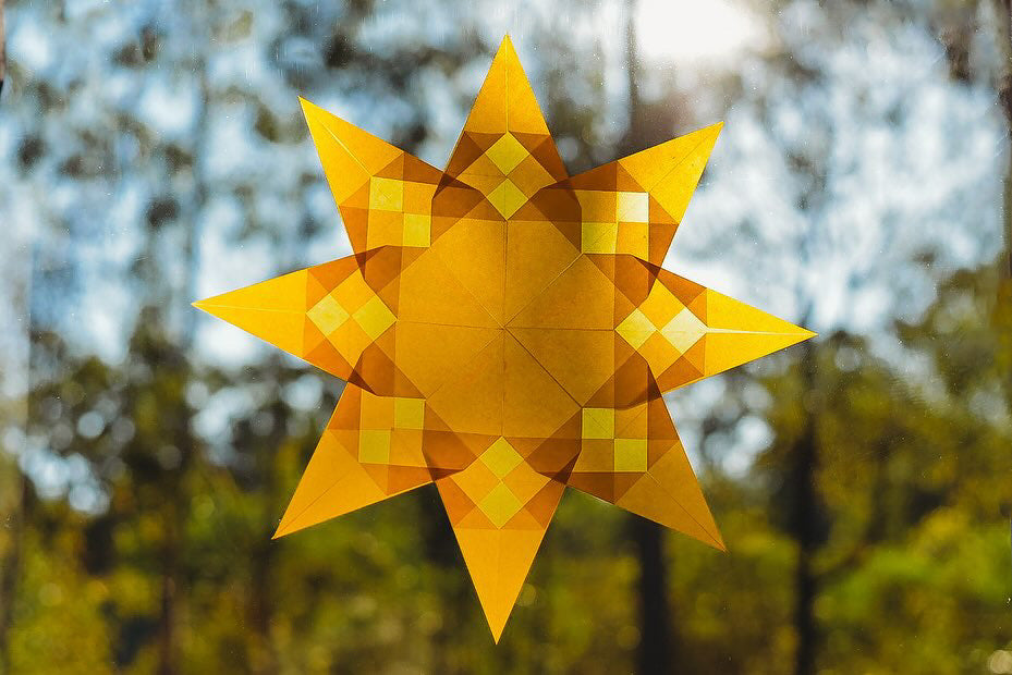Window Star Folding Paper - Wax-like Kite Paper - 40gsm Assorted Rainbow Colour