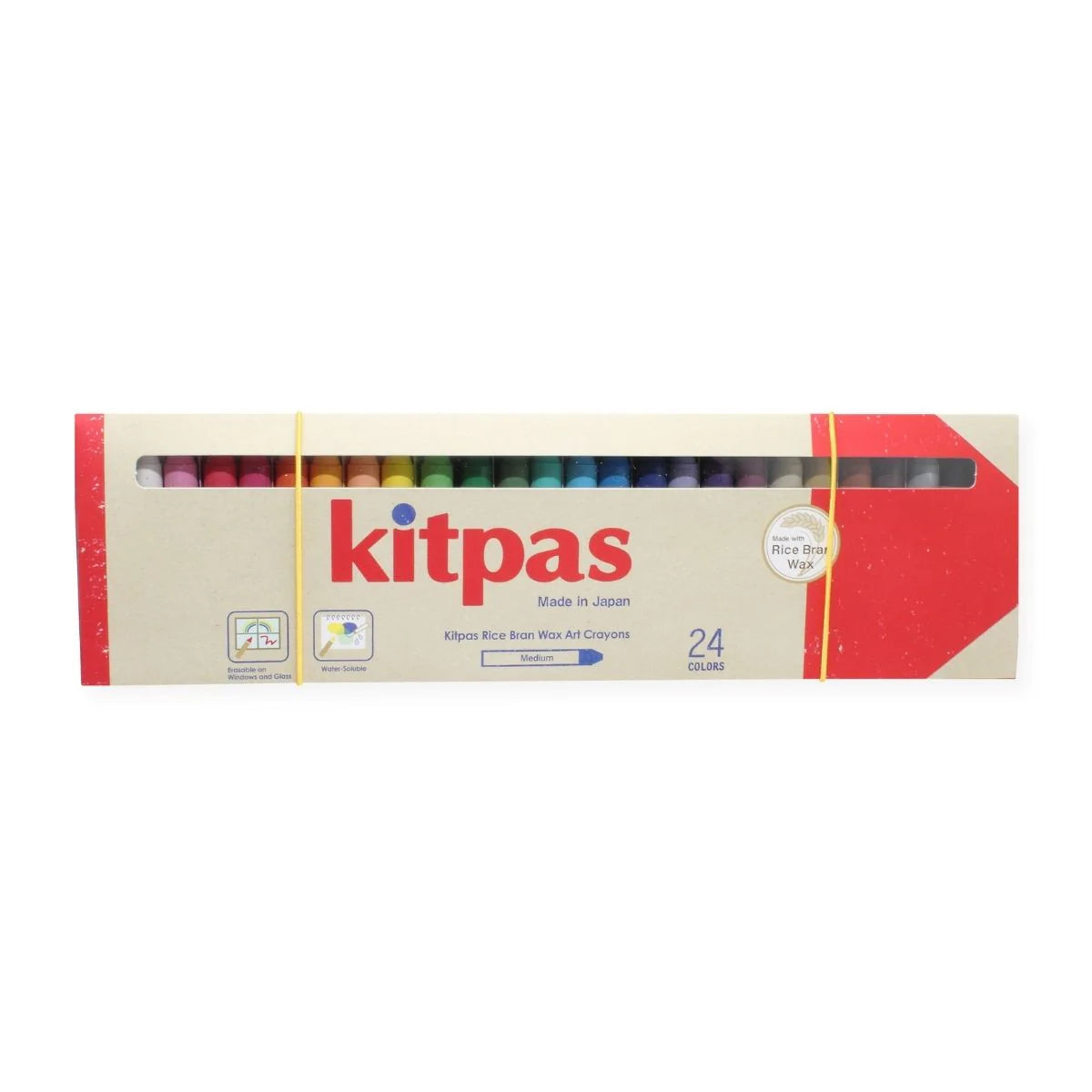 Kitpas Medium Stick Rice Wax Crayons- 24 Colours
