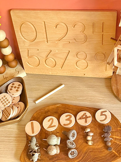 Montessori Number and Shape Tracing Board- Double sided