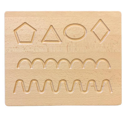 Montessori Number and Shape Tracing Board- Double sided