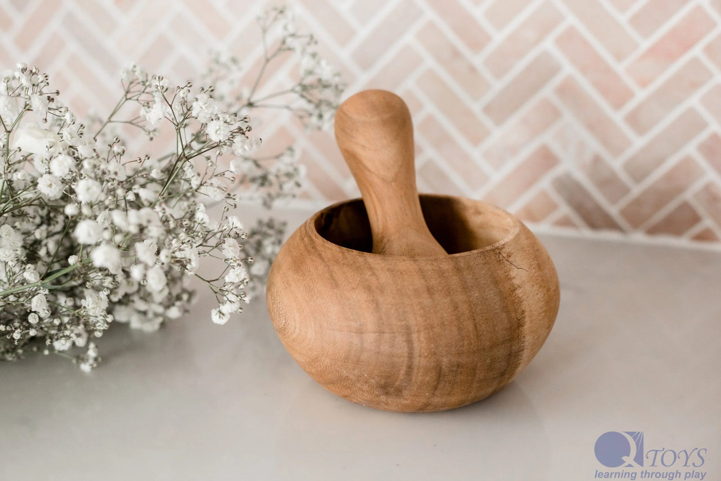 Wooden Mortar & Pestle