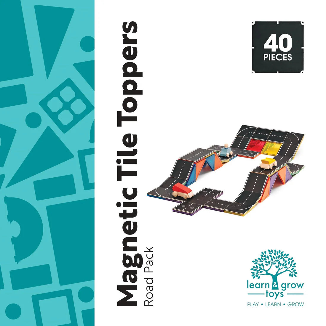 Learn & Grow Magnetic Tile Topper - Road Pack (40 Piece)