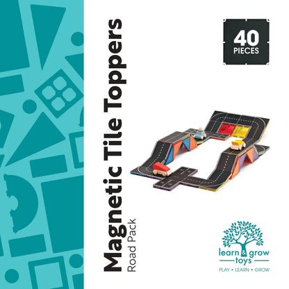 Learn & Grow Magnetic Tile Topper - Road Pack (40 Piece)