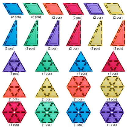 Learn & Grow Magnetic Tiles - Geometry Pack (36 piece)