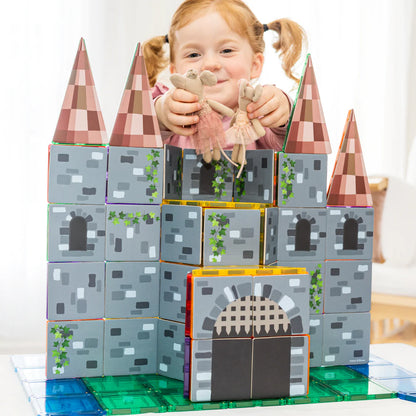Learn & Grow Magnetic Tile Topper - Castle Pack (40 Piece)