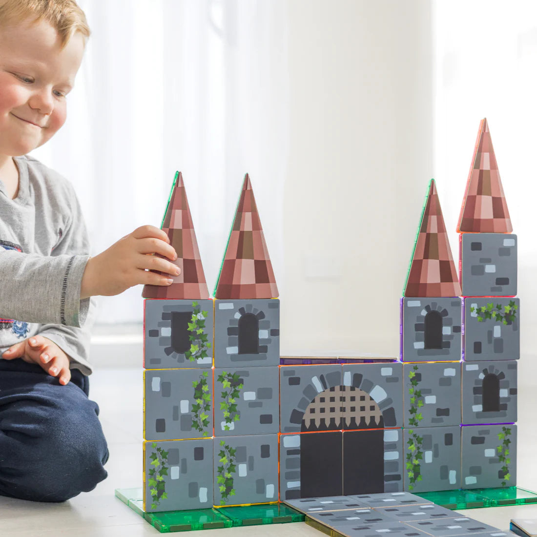 Learn & Grow Magnetic Tile Topper - Castle Pack (40 Piece)