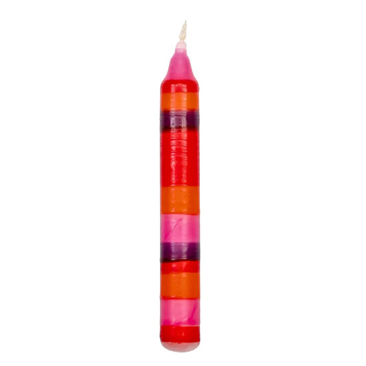 Ahrens Celebration Ring Candles - Striped, Red & Purple