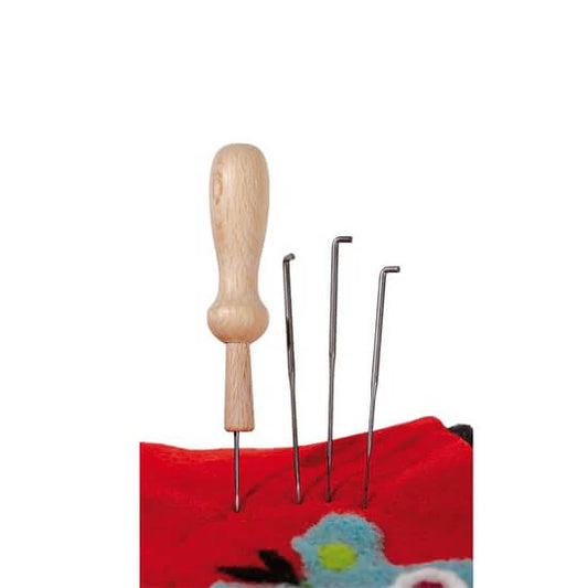 Filges Felting Needle Set - 4 Needles + 1 Wooden Holder