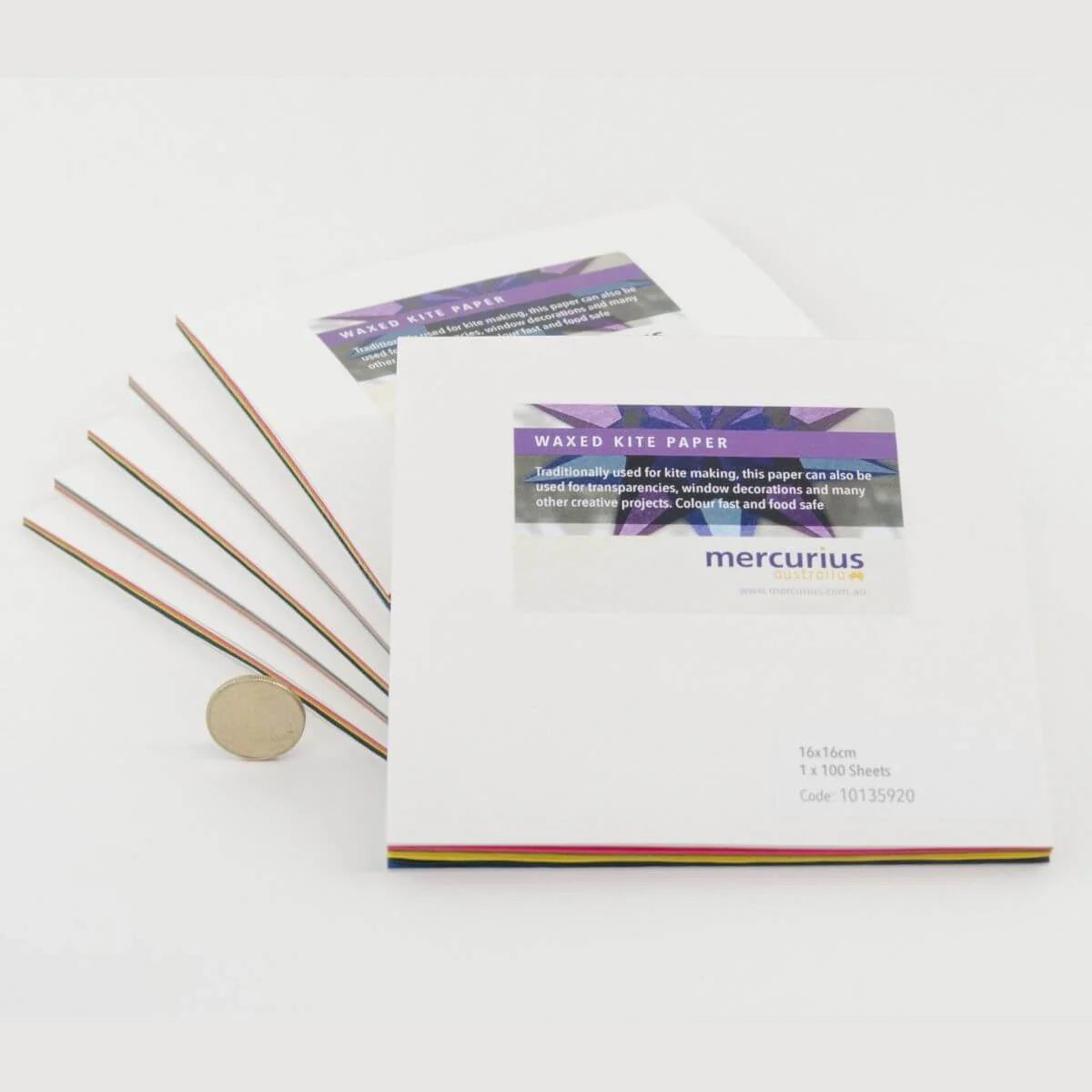 Window Star Folding Paper - Wax-like Kite Paper - 40gsm Assorted Rainbow Colour