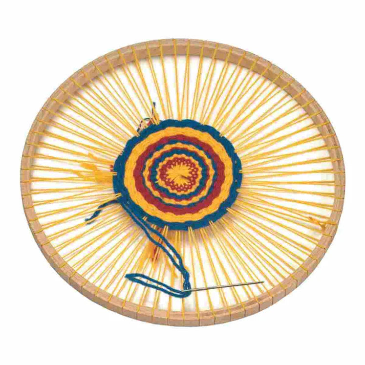 Gluckskaferooden Round Weaving Frame w 68 grooves 22 cm diam.