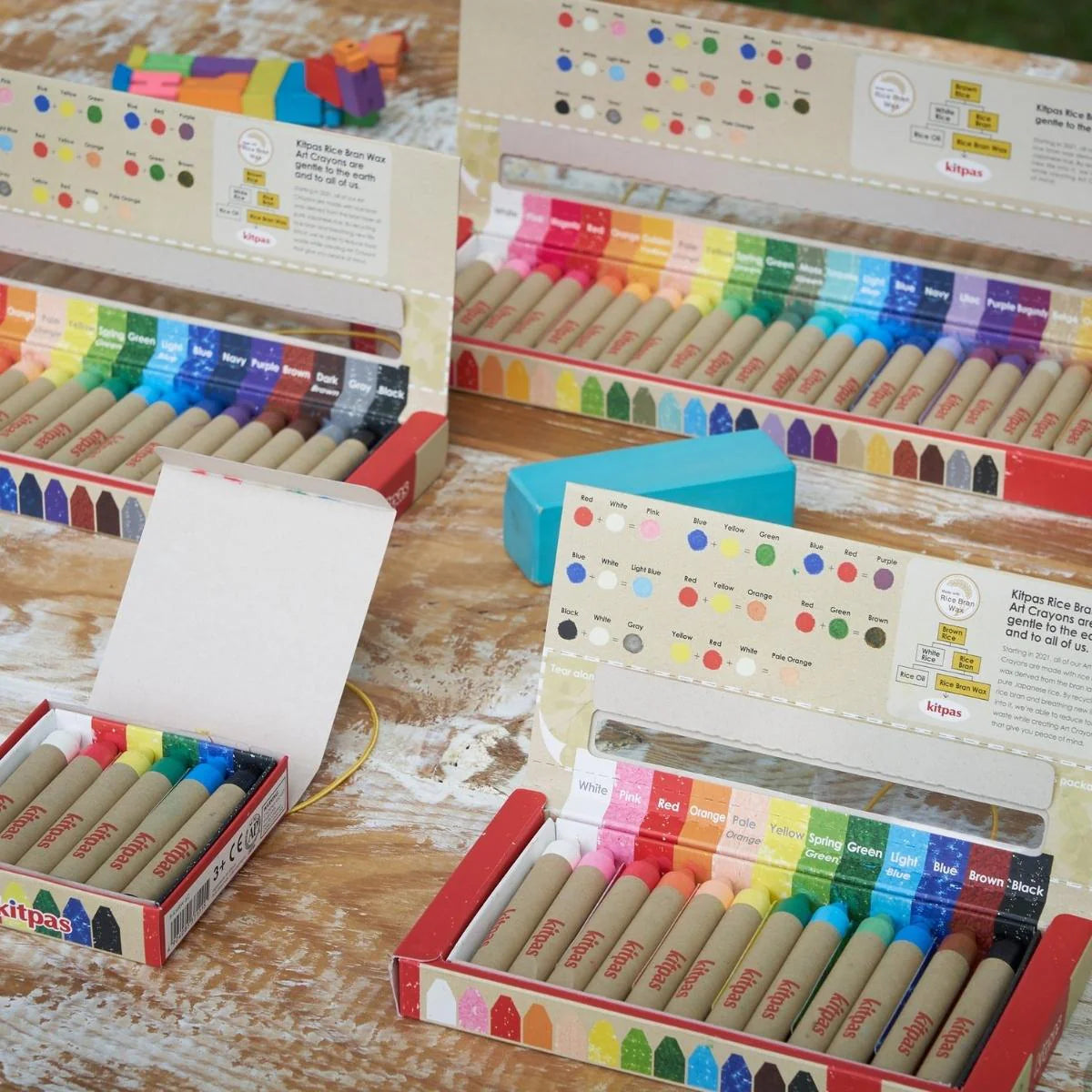 Kitpas Medium Stick Rice Wax Crayons 12 Colours