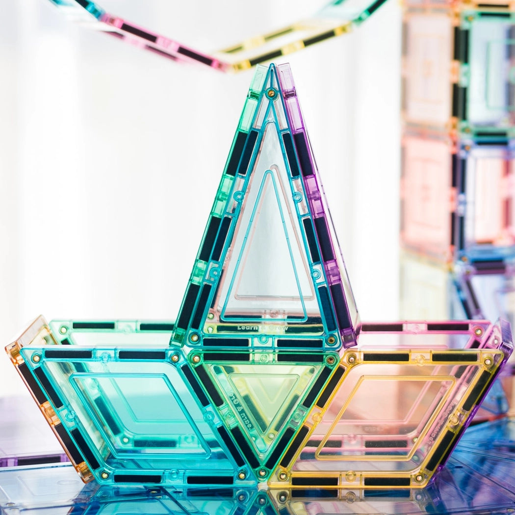 Learn & Grow Magnetic Tiles - Pastel Builders Pack -112 piece