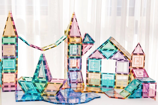 Learn & Grow Magnetic Tiles - Pastel Builders Pack -112 piece
