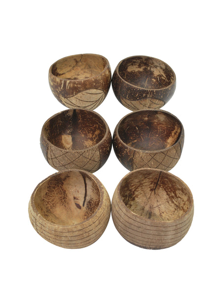 Patterned Coconut Bowls set of 6