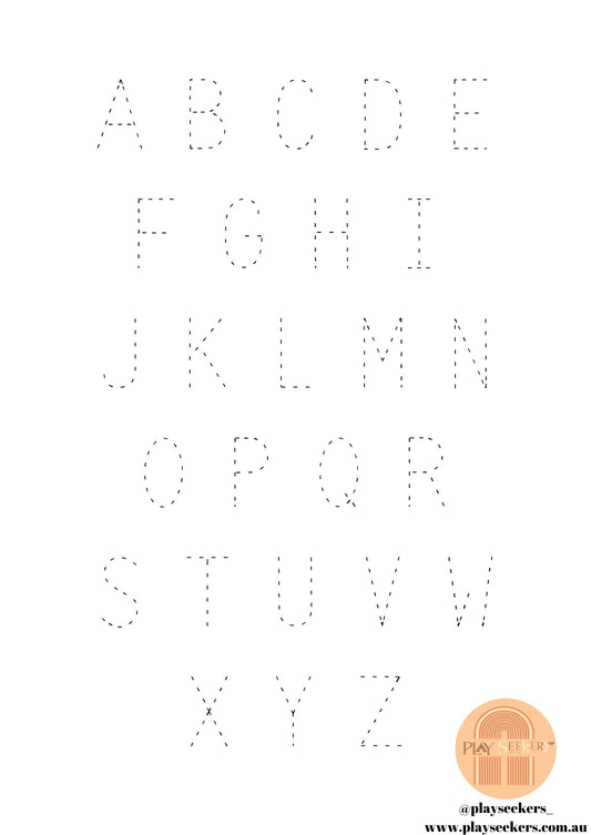 Trace the Alphabet- (Uppercase) Activity Sheet- Free Download