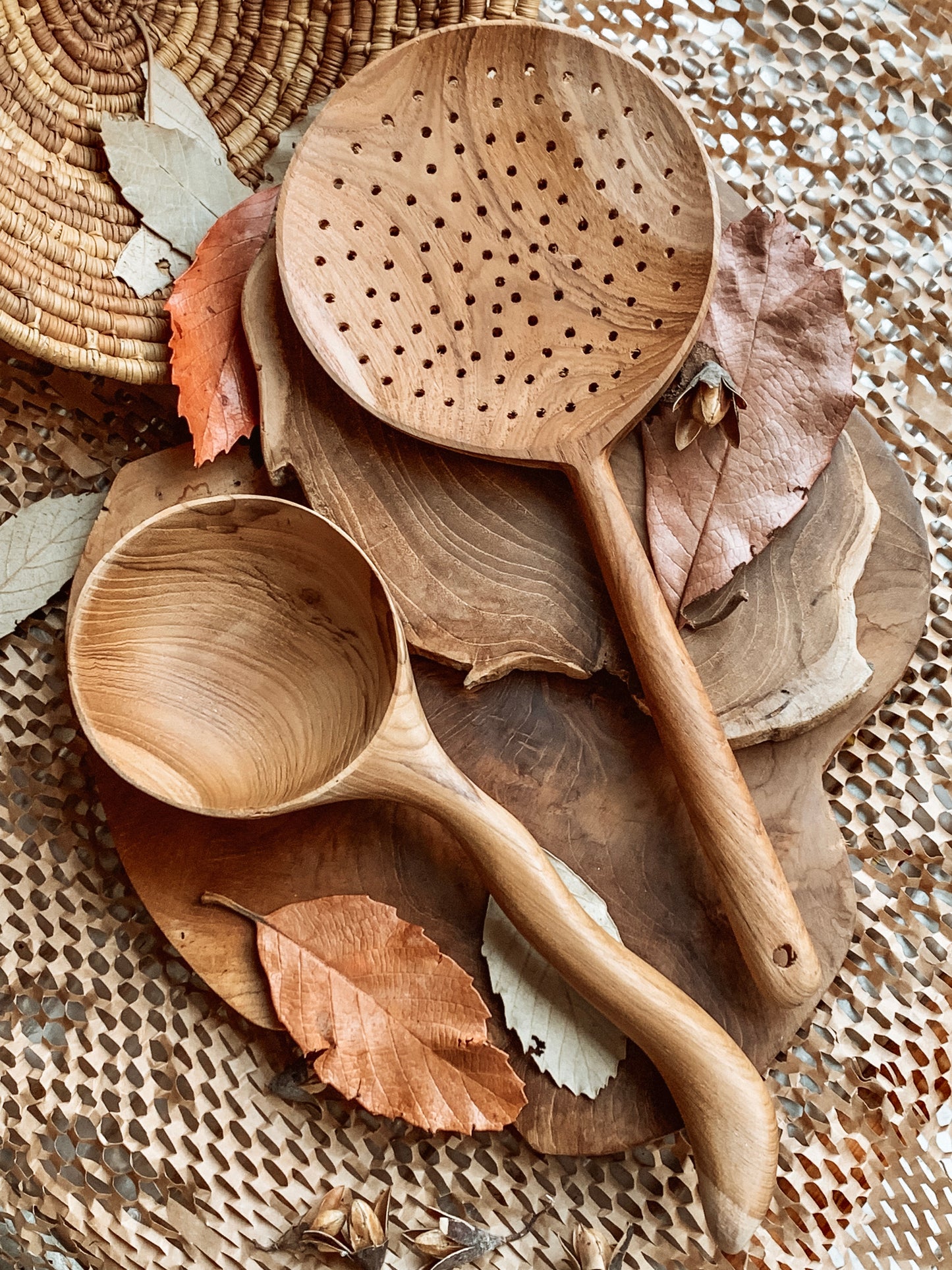 Teak Slotted Spoon