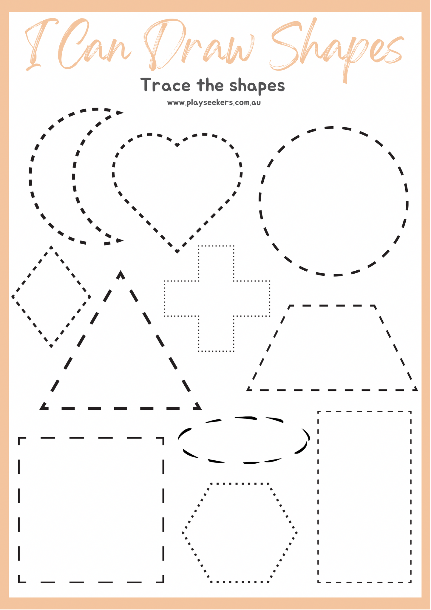 Trace the Shapes Acitivity Sheet- Free Download