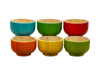 Mini Wooden Sorting Bowls- wood set and rainbow set available