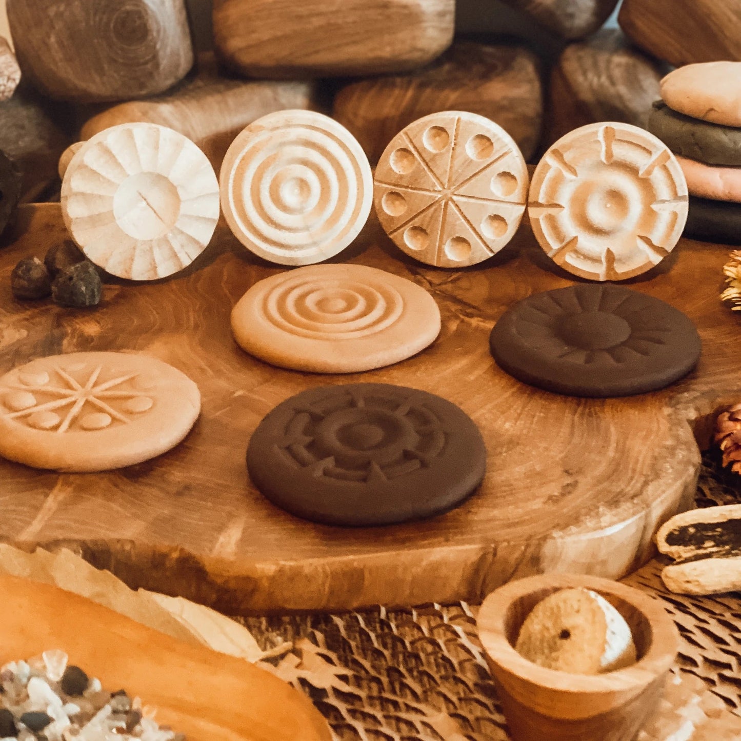 Wooden Playdough Stamps