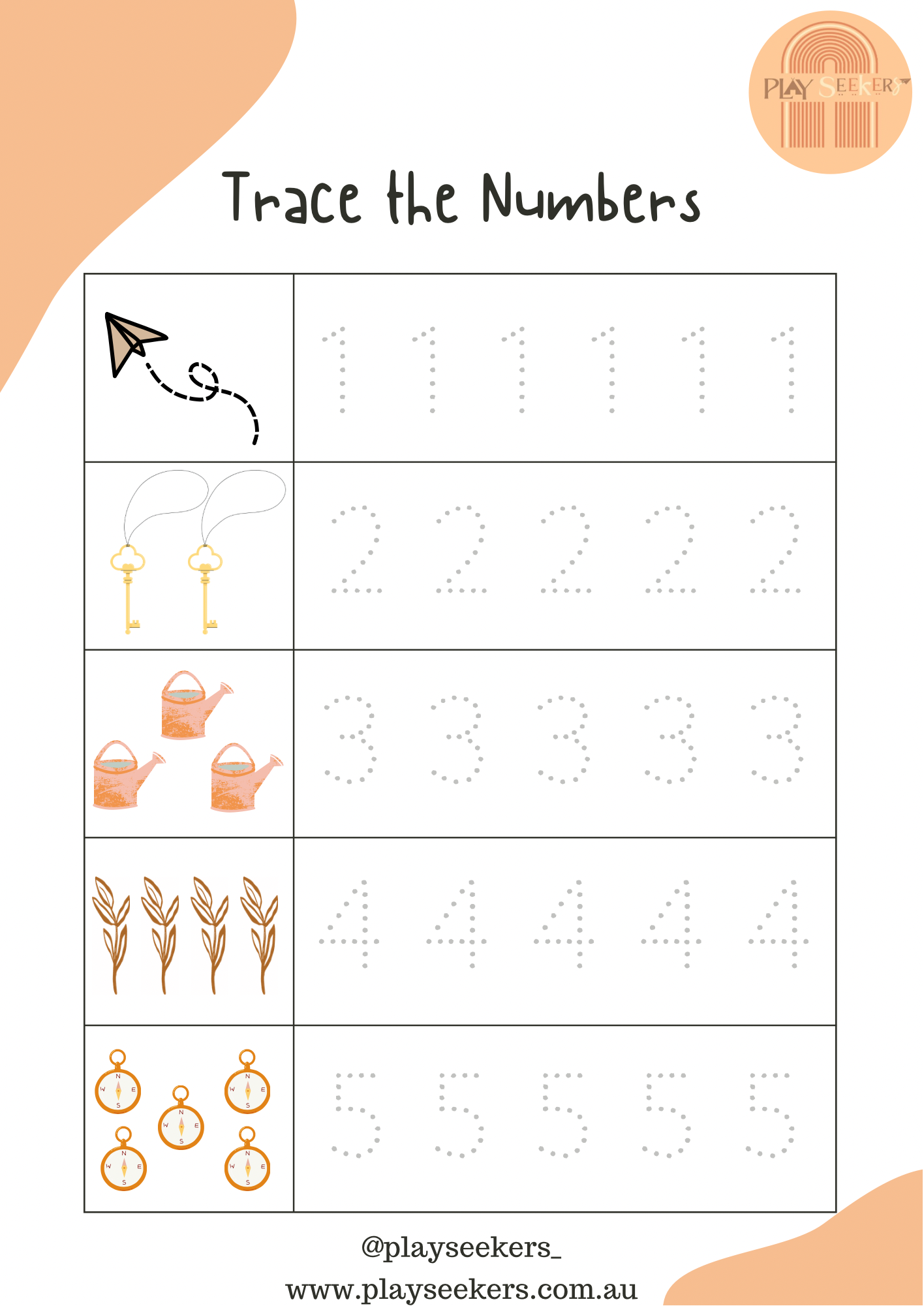 Trace the Numbers Activity Sheet- Free Download
