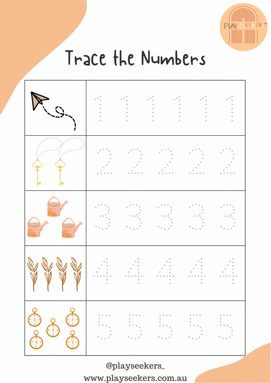 Trace the Numbers Activity Sheet- Free Download